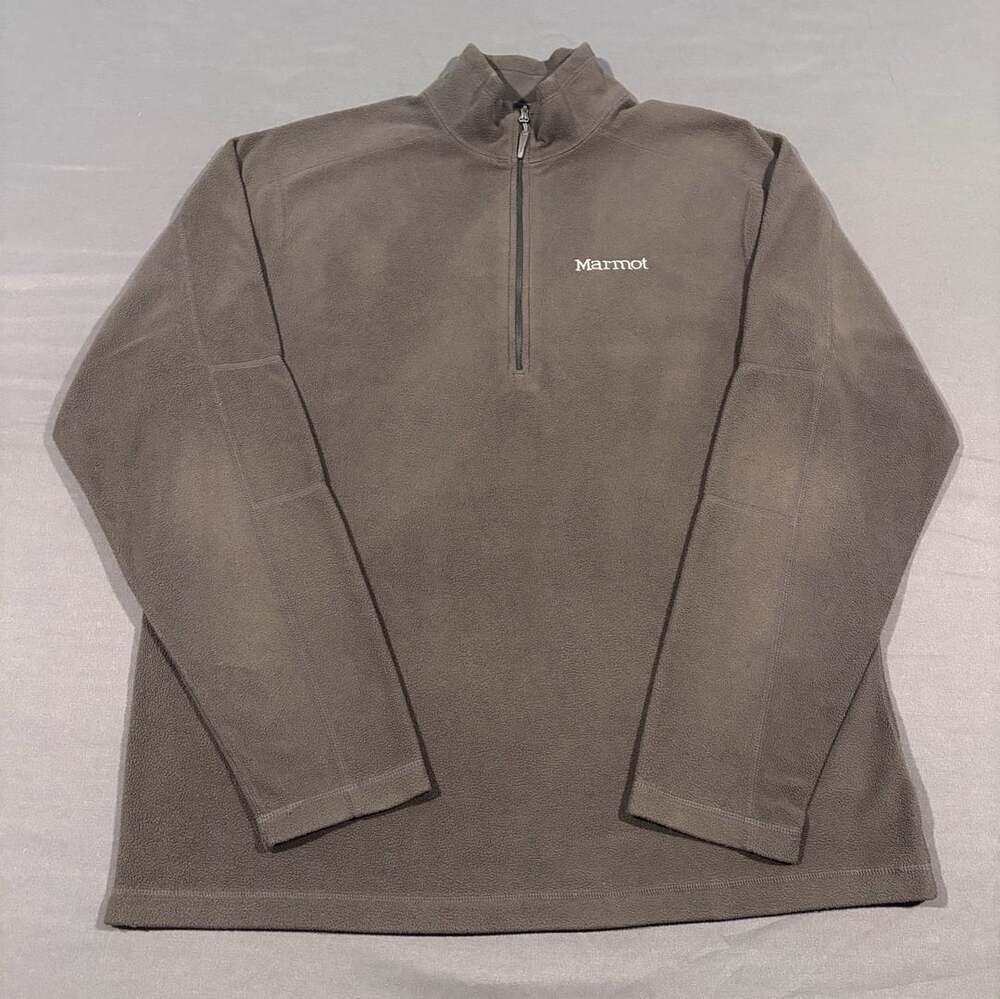 Marmot Polartec Fleece 1/2 Zip Pullover hiking Jacket, Men’s L, Gray
